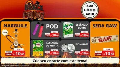 Modelo de TV para TV Horizontal com o tema Black Friday para Tabacaria