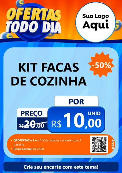 Modelo de Cartaz para Cartaz A4 Vertical com o tema Ofertas Todo Dia para Utilidades Domésticas