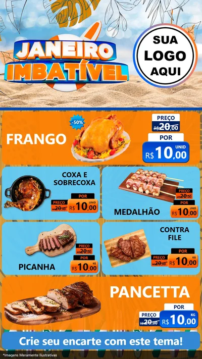 Modelo de TV para TV Vertical com o tema Janeiro Imbatível para Assados