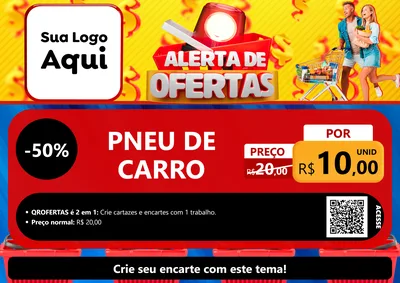 Modelo de Cartaz para Cartaz A4 Horizontal com o tema Alerta de Ofertas para Auto peças