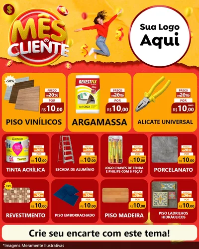 Modelo de Rede Social para Feed Instagram com o tema Mês do Cliente para Material para Construção