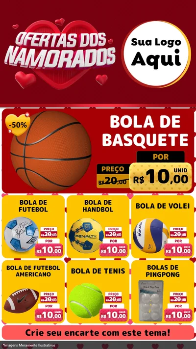 Modelo de Rede Social para Stories com o tema Ofertas Dos Namorados para Artigos Esportivos