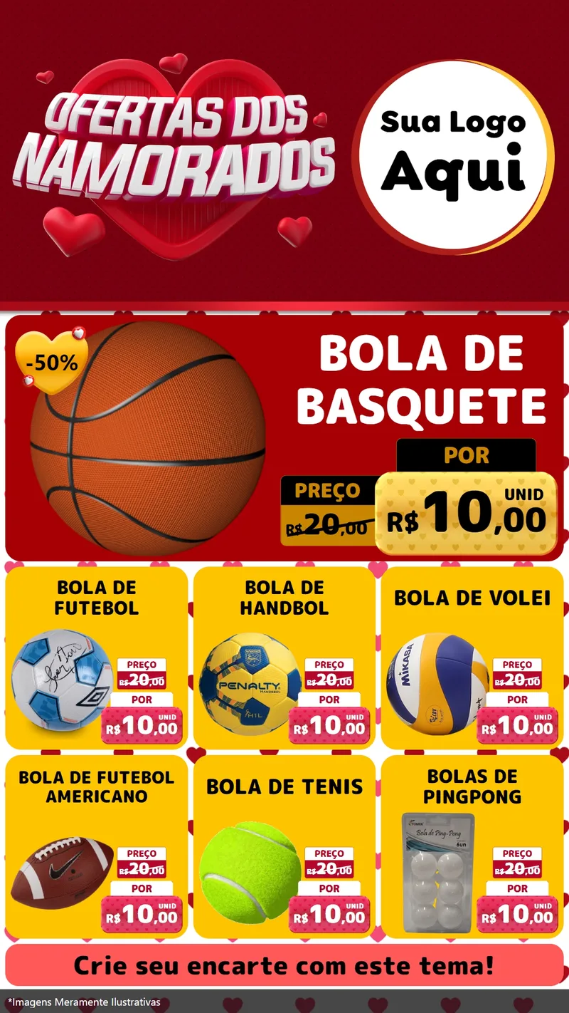 Modelo de Rede Social para Stories com o tema Ofertas Dos Namorados para Artigos Esportivos