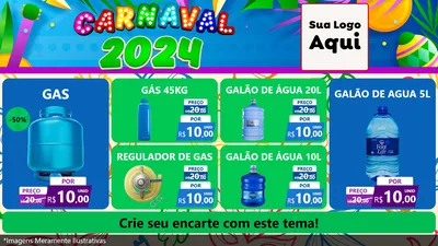 Modelo de TV para TV Horizontal com o tema Carnaval 2027 para Água e gás