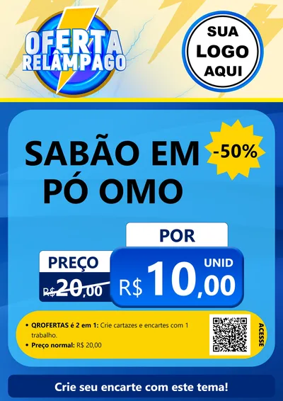 Modelo de Cartaz para Cartaz A4 Vertical com o tema Oferta Relâmpago para Produtos de Limpeza