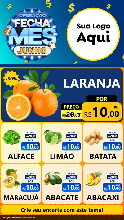 Modelo de Rede Social para Stories com o tema Operação Fecha Mês, Junho para Hortifrúti