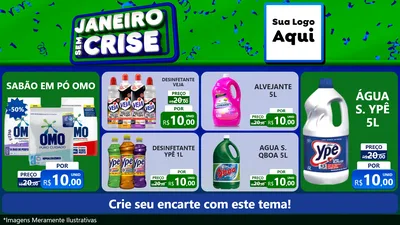 Modelo de TV para TV Horizontal com o tema Janeiro Sem Crise para Produtos de Limpeza