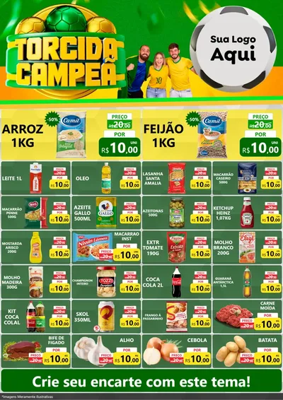 Modelo de Encarte para Encarte A4 Vertical com o tema Torcida Campeã - Copa para Supermercado
