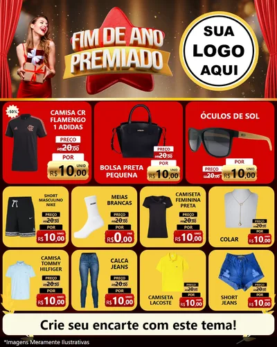Modelo de Rede Social para Feed Instagram com o tema Fim de Ano Premiado para Roupas e acessórios