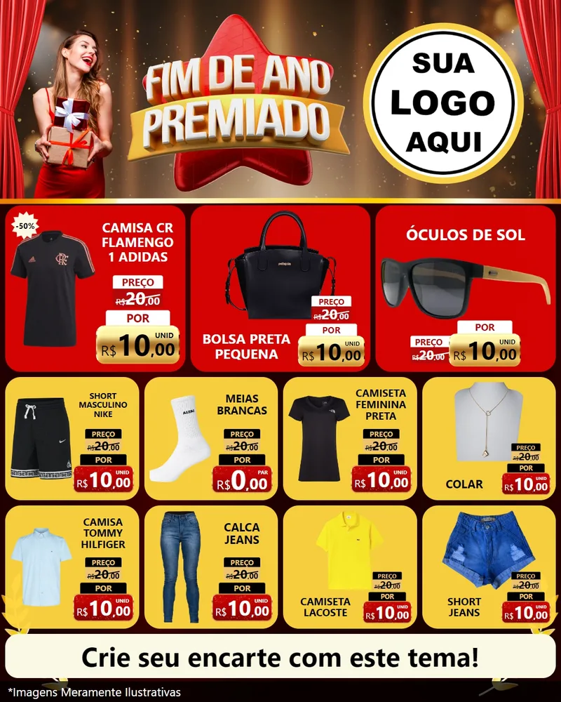 Modelo de Rede Social para Feed Instagram com o tema Fim de Ano Premiado para Roupas e acessórios