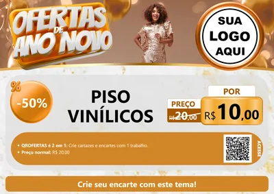 Modelo de Cartaz para Cartaz A4 Horizontal com o tema Ofertas de Ano Novo para Material para Construção