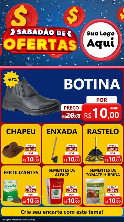 Modelo de Rede Social para Stories com o tema Sabadão de Ofertas para Agropecuária