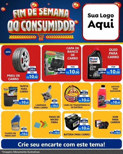 Modelo de Rede Social para Feed Instagram com o tema Fim de Semana do Consumidor para Auto peças