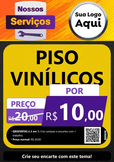 Modelo de Cartaz para Cartaz A4 Vertical com o tema Nossos Serviços para Material para Construção