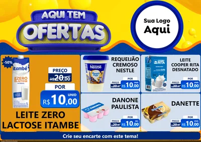 Modelo de Encarte para Encarte A4 Horizontal com o tema Aqui Tem Ofertas para Frios e Laticínios