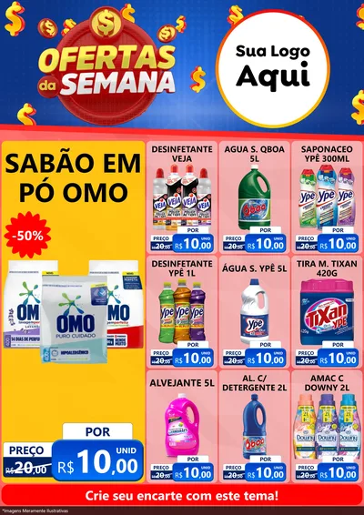 Modelo de Encarte para Encarte A4 Vertical com o tema Ofertas Da Semana para Produtos de Limpeza