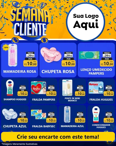 Modelo de Rede Social para Feed Instagram com o tema Semana do Cliente para Bebês