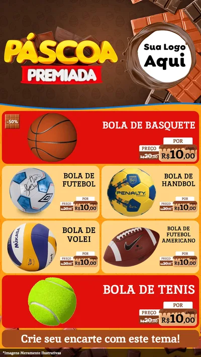 Modelo de TV para TV Vertical com o tema Páscoa Premiada para Artigos Esportivos