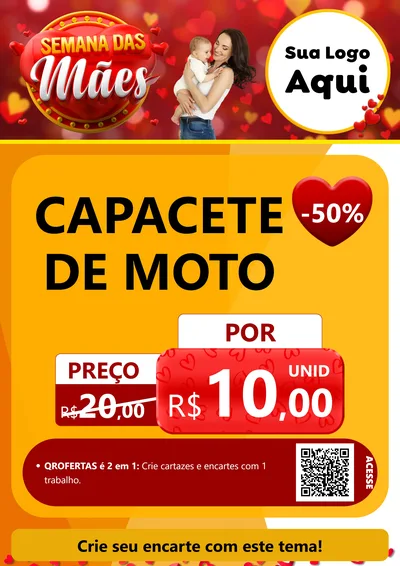 Modelo de Cartaz para Cartaz A4 Vertical com o tema Semana das Mães para Moto peças