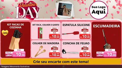 Modelo de TV para TV Horizontal com o tema Valentine's Day para Utilidades Domésticas