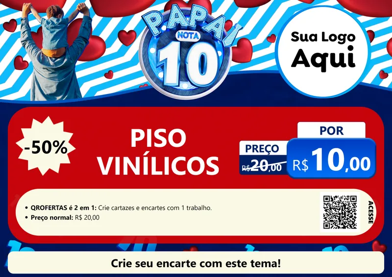 Modelo de Cartaz para Cartaz A4 Horizontal com o tema Papai Nota 10 para Material para Construção