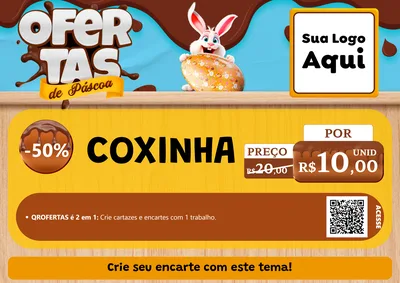 Modelo de Cartaz para Cartaz A4 Horizontal com o tema Ofertas de Páscoa para Salgadaria