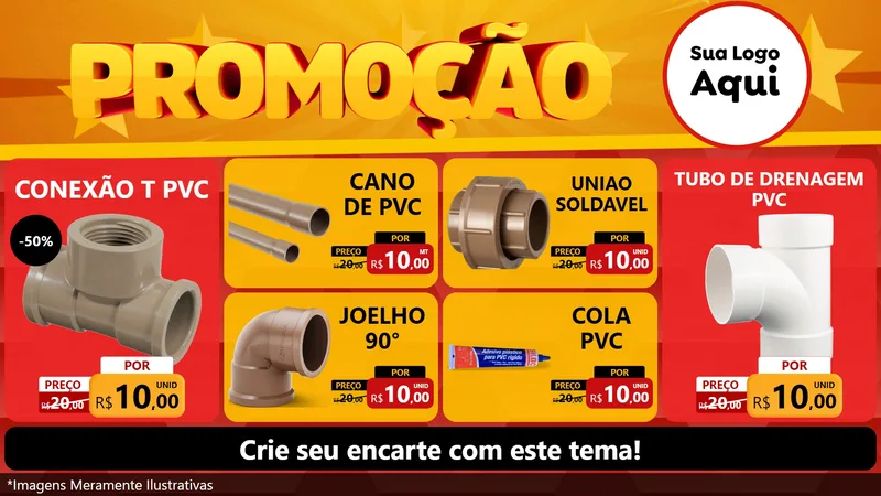 Modelo de TV para TV Horizontal com o tema Promoção para Tubos e conexões