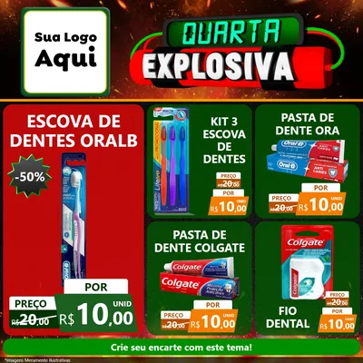Modelo de Rede Social para Feed Facebook com o tema Quarta Explosiva para Higiene Pessoal