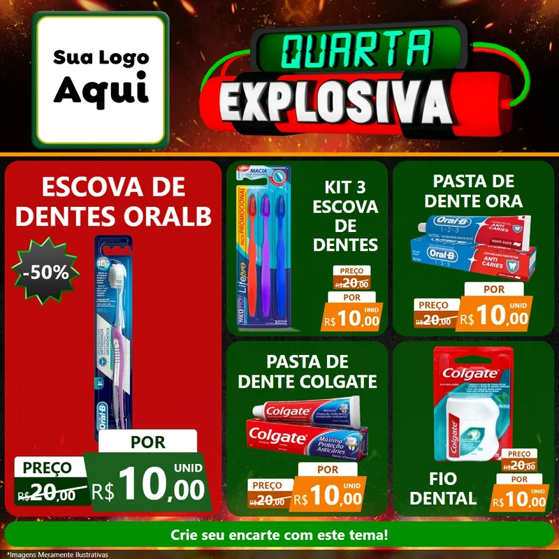 Modelo de Rede Social para Feed Facebook com o tema Quarta Explosiva para Higiene Pessoal