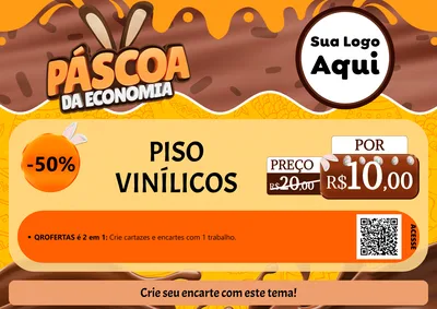 Modelo de Cartaz para Cartaz A4 Horizontal com o tema Páscoa da Economia para Material para Construção