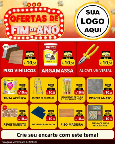 Modelo de Rede Social para Feed Instagram com o tema Ofertas de Fim de Ano para Material para Construção
