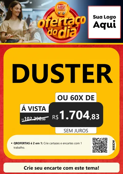 Modelo de Cartaz para Cartaz A4 Vertical com o tema Ofertaço Do Dia para Concessionaria de Carros