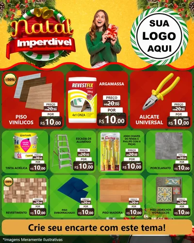 Modelo de Rede Social para Feed Instagram com o tema Natal Imperdível para Material para Construção