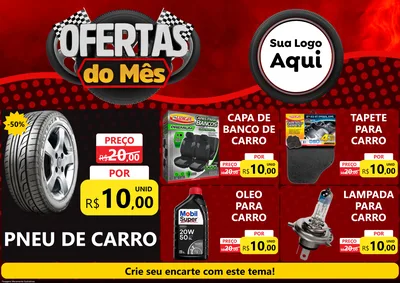 Modelo de Encarte para Encarte A4 Horizontal com o tema Ofertas do Mês - Autopeças para Auto peças