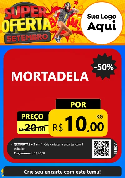 Modelo de Cartaz para Cartaz A4 Vertical com o tema Super Oferta Setembro para Frios e Laticínios