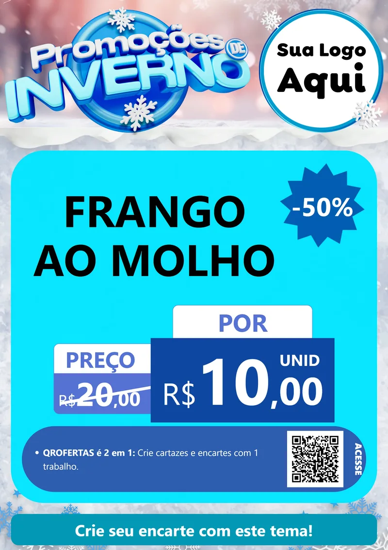Modelo de Cartaz para Cartaz A4 Vertical com o tema Promoções de Inverno para Restaurante