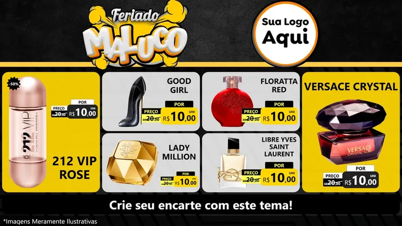 Modelo de TV para TV Horizontal com o tema Feriado Maluco para Perfumes