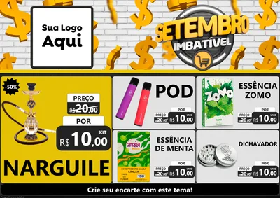 Modelo de Encarte para Encarte A4 Horizontal com o tema Setembro Imbatível para Tabacaria