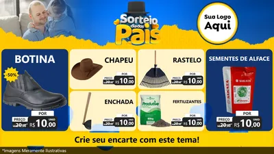 Modelo de TV para TV Horizontal com o tema Sorteio Dia Dos Pais para Agropecuária