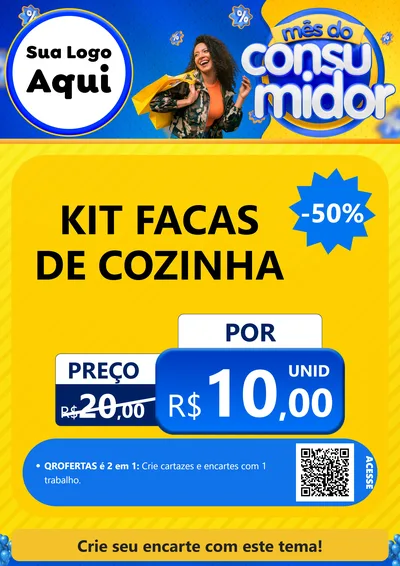 Modelo de Cartaz para Cartaz A4 Vertical com o tema Mês do Consumidor para Utilidades Domésticas