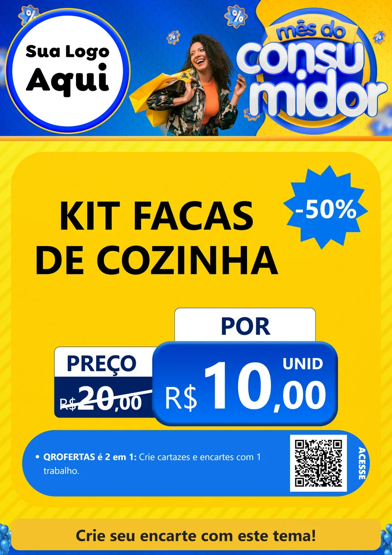 Modelo de Cartaz para Cartaz A4 Vertical com o tema Mês do Consumidor para Utilidades Domésticas