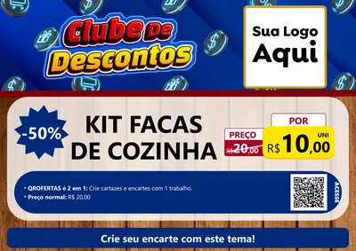 Modelo de Cartaz para Cartaz A4 Horizontal com o tema Clube de Descontos para Utilidades Domésticas