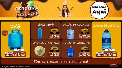 Modelo de TV para TV Horizontal com o tema Cenoura Encantada - Páscoa para Água e gás