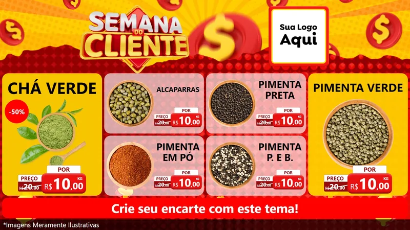 Modelo de TV para TV Horizontal com o tema Semana do Cliente para Produtos Naturais