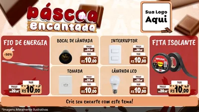 Modelo de TV para TV Horizontal com o tema Páscoa Encantada para Materiais Elétricos