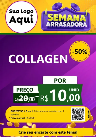 Modelo de Cartaz para Cartaz A4 Vertical com o tema Semana Arrasadora para Suplementos alimentares