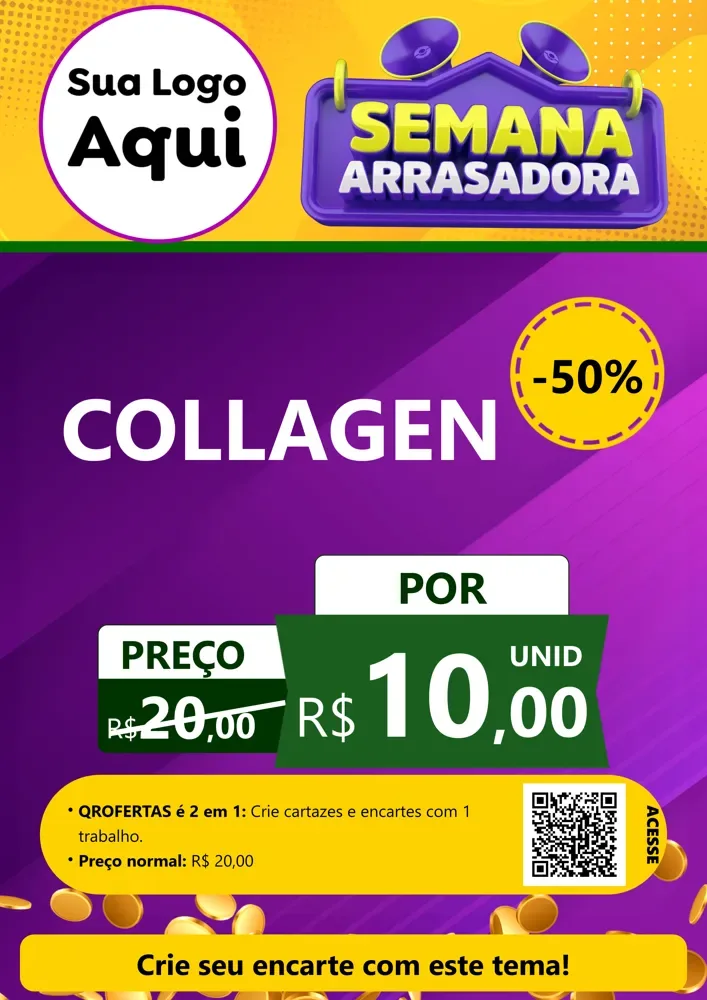 Modelo de Cartaz para Cartaz A4 Vertical com o tema Semana Arrasadora para Suplementos alimentares