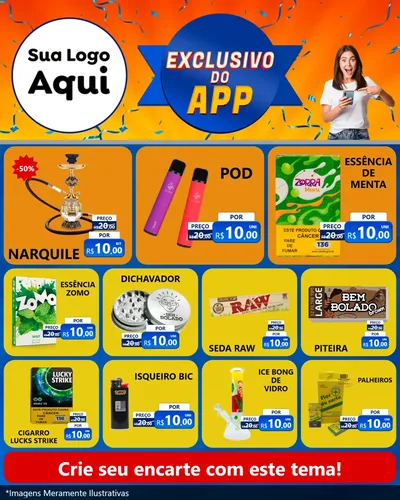 Modelo de Rede Social para Feed Instagram com o tema Exclusivo do Aplicativo para Tabacaria