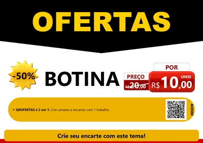 Modelo de Cartaz para Cartaz A4 Horizontal com o tema Ofertas Preto e Vermelho Cartaz para Agropecuária
