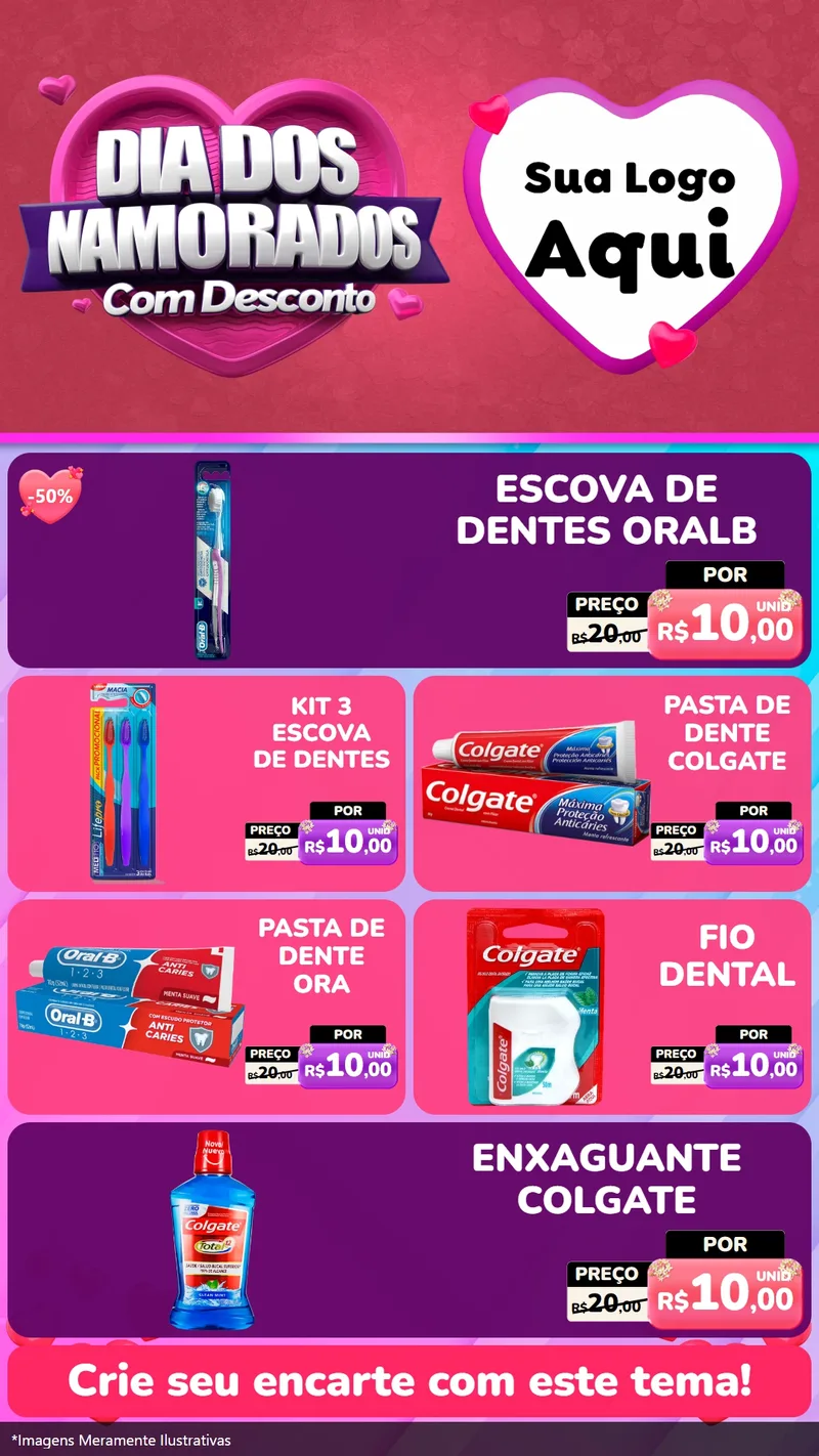 Modelo de TV para TV Vertical com o tema Dia Dos Namorados Com Desconto para Higiene Pessoal